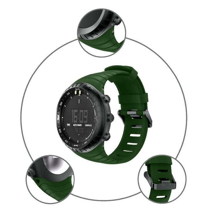 Smart Watch Silicone Watch Band for Suunto Core(Army Green)