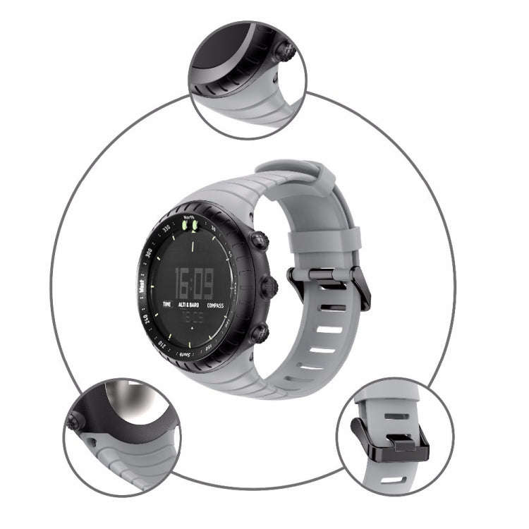 Smart Watch Silicone Watch Band for Suunto Core(Grey)