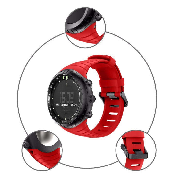 Smart Watch Silicone Watch Band for Suunto Core(Red)