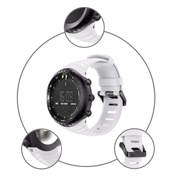 Smart Watch Silicone Watch Band for Suunto Core(White)