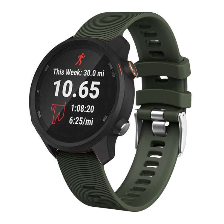 Smart Watch Silicone Watch Band for Garmin Forerunner 245(Army Green)
