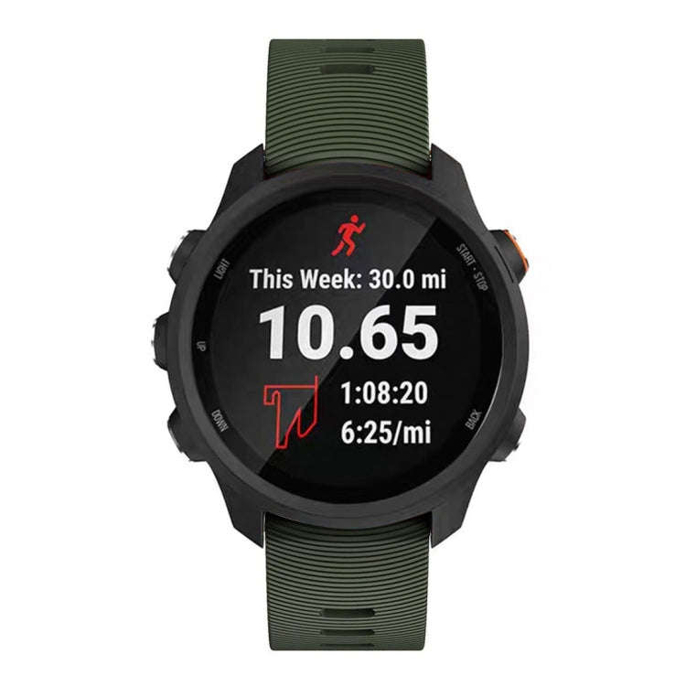 Smart Watch Silicone Watch Band for Garmin Forerunner 245(Army Green)