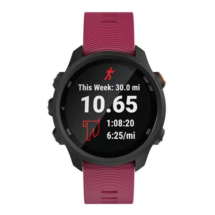 Smart Watch Silicone Watch Band for Garmin Forerunner 245(Purplish Red)