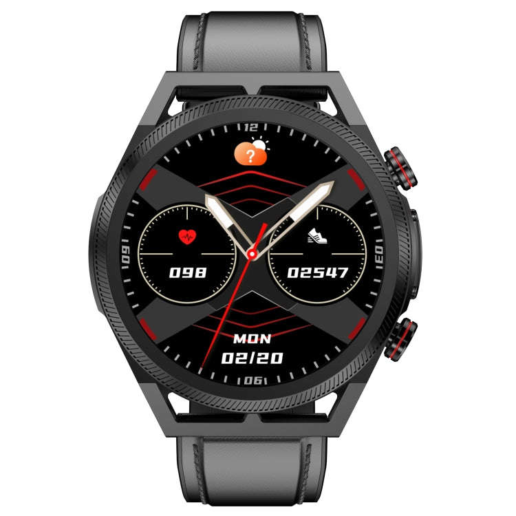 ET310 1.39 inch IPS Screen IP67 Waterproof Leather Band Smart Watch, Support Body Temperature Mon...