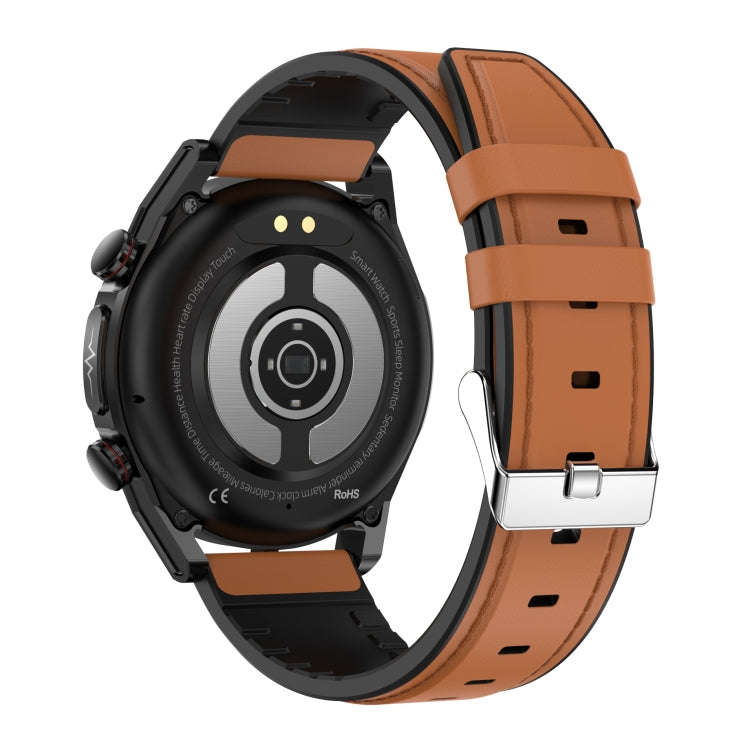 ET310 1.39 inch IPS Screen IP67 Waterproof Leather Band Smart Watch, Support Body Temperature Mon...