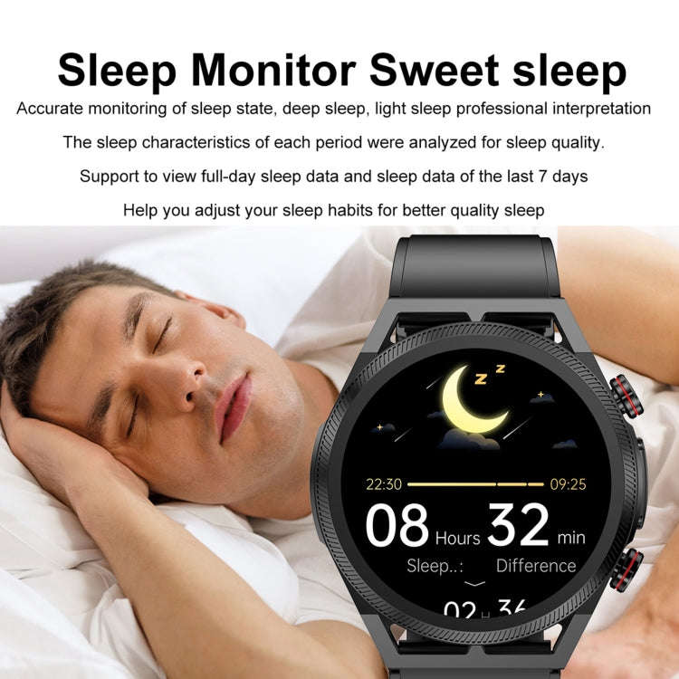 ET310 1.39 inch IPS Screen IP67 Waterproof Leather Band Smart Watch, Support Body Temperature Mon...