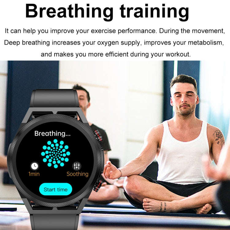 ET310 1.39 inch IPS Screen IP67 Waterproof Leather Band Smart Watch, Support Body Temperature Mon...
