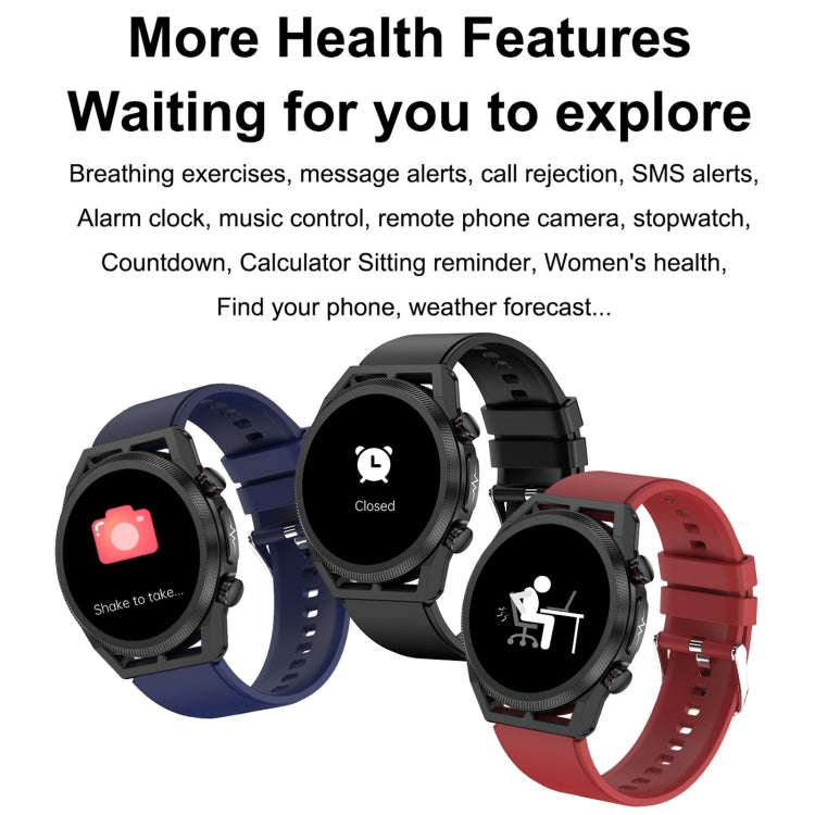 ET310 1.39 inch IPS Screen IP67 Waterproof Leather Band Smart Watch, Support Body Temperature Mon...