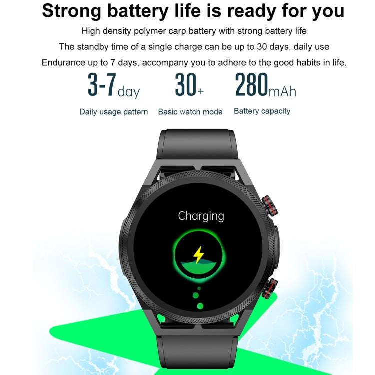 ET310 1.39 inch IPS Screen IP67 Waterproof Leather Band Smart Watch, Support Body Temperature Mon...