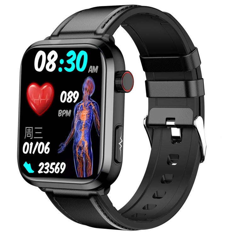 ET210 1.91 inch IPS Screen IP67 Waterproof Leather Band Smart Watch, Support Body Temperature Mon...