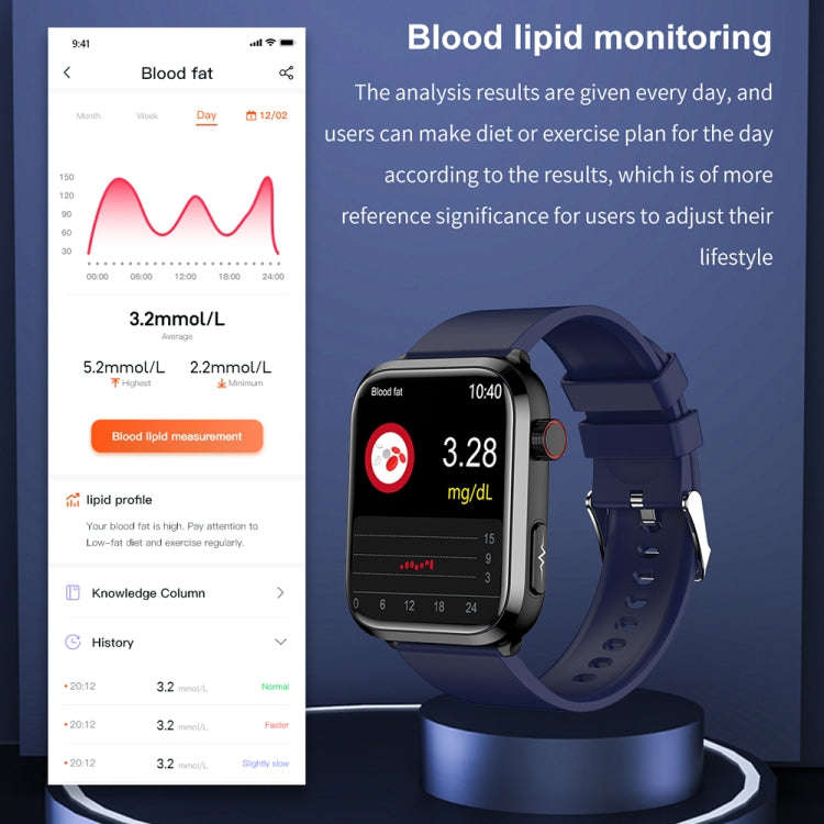 ET210 1.91 inch IPS Screen IP67 Waterproof Silicone Band Smart Watch, Support Body Temperature Mo...