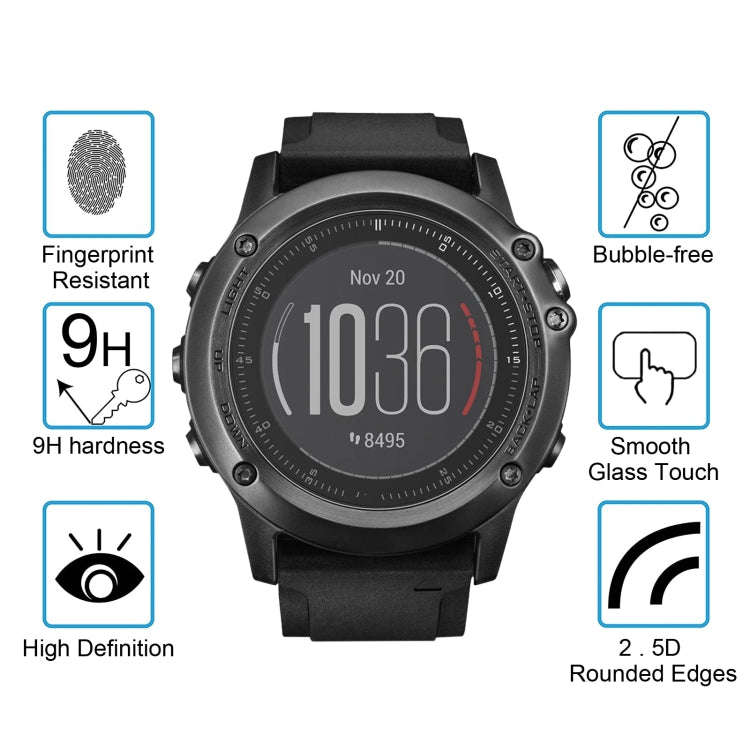 2 PCS ENKAY Hat-Prince for Garmin Fenix 3 HR Smart Watch 0.2mm 9H Surface Hardness 2.15D Explosio...