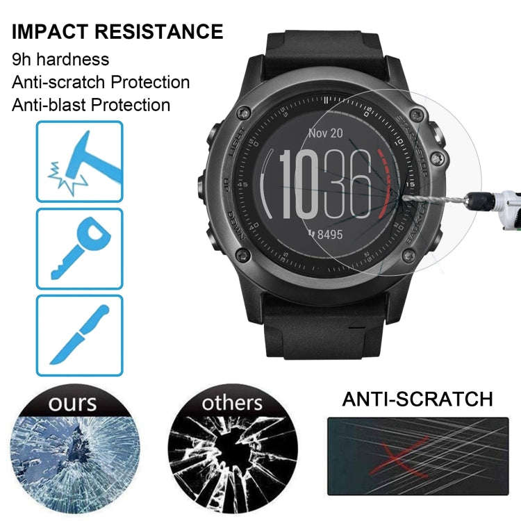 2 PCS ENKAY Hat-Prince for Garmin Fenix 3 HR Smart Watch 0.2mm 9H Surface Hardness 2.15D Explosio...