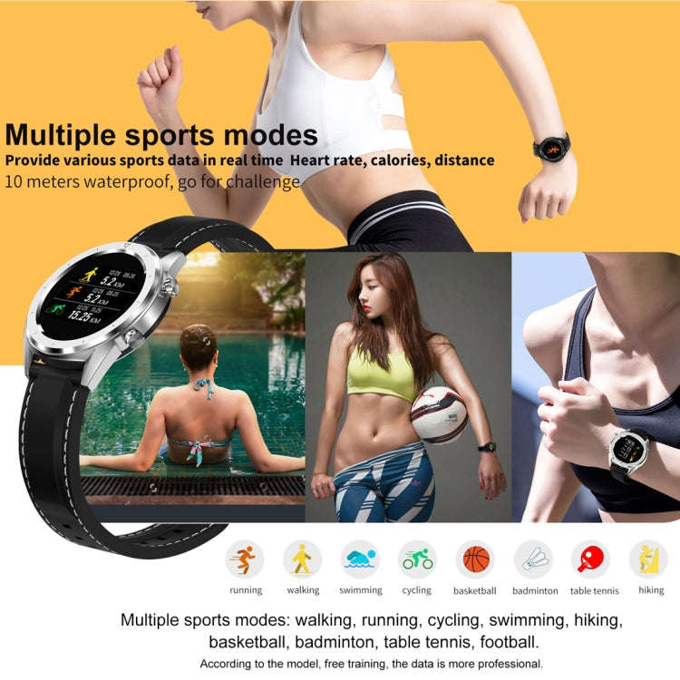 DT28 1.54inch IP68 Waterproof Silicone Strap Smartwatch Bluetooth 4.2, Support Incoming Call Remi...