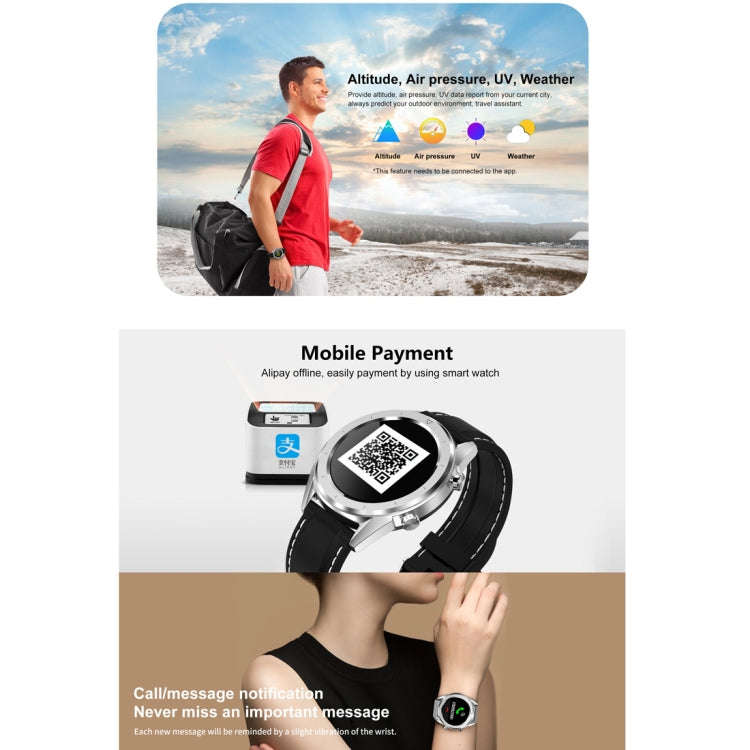DT28 1.54inch IP68 Waterproof Silicone Strap Smartwatch Bluetooth 4.2, Support Incoming Call Remi...
