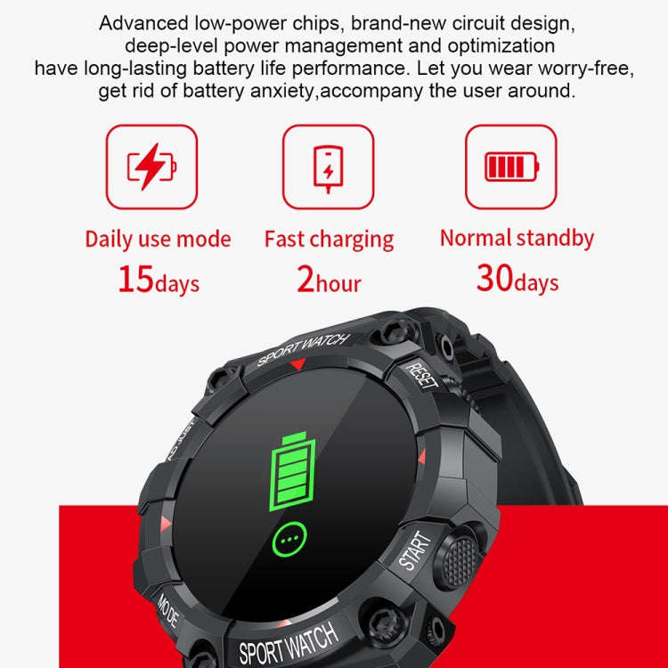 FD68 1.3 inch Color Round Screen Sport Smart Watch, Support Heart Rate / Multi-Sports Mode(Red)
