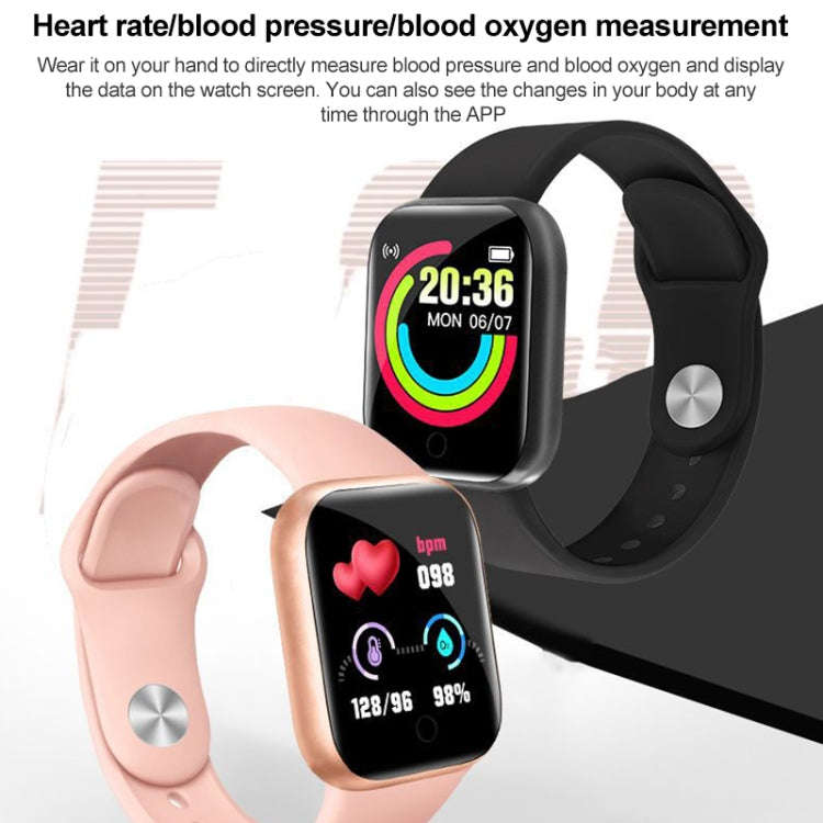 Y68 1.44 inch Smart Watch, Support Heart Rate Blood Pressure Blood Oxygen Monitoring (Pink)