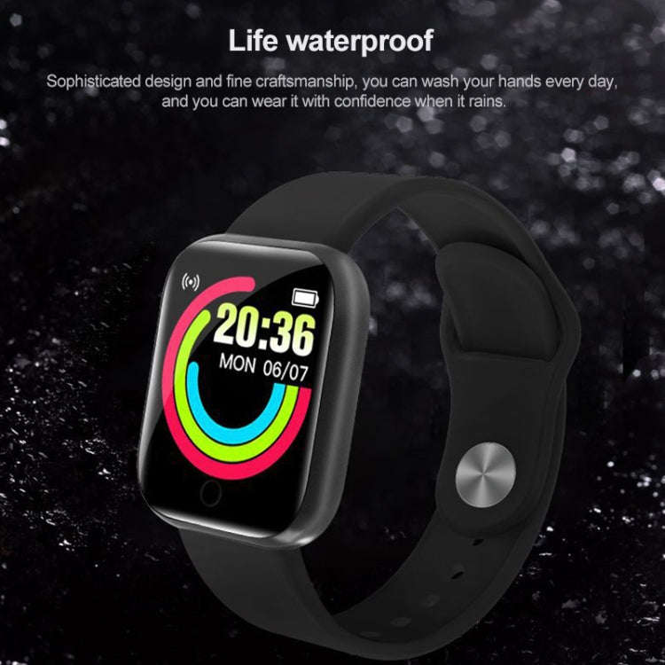 Y68 1.44 inch Smart Watch, Support Heart Rate Blood Pressure Blood Oxygen Monitoring (Black)