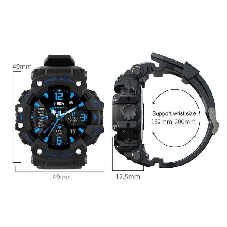 LC11 1.28 inch TFT Screen Outdoor Sports Smart Watch, IP68 Waterproof Support Heart Rate & Blood ...