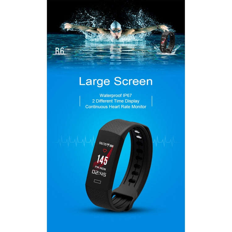TLW B6 Fitness Tracker 0.96 inch TFT Screen Wristband Smart Bracelet, IP67 Waterproof, Support Sp...