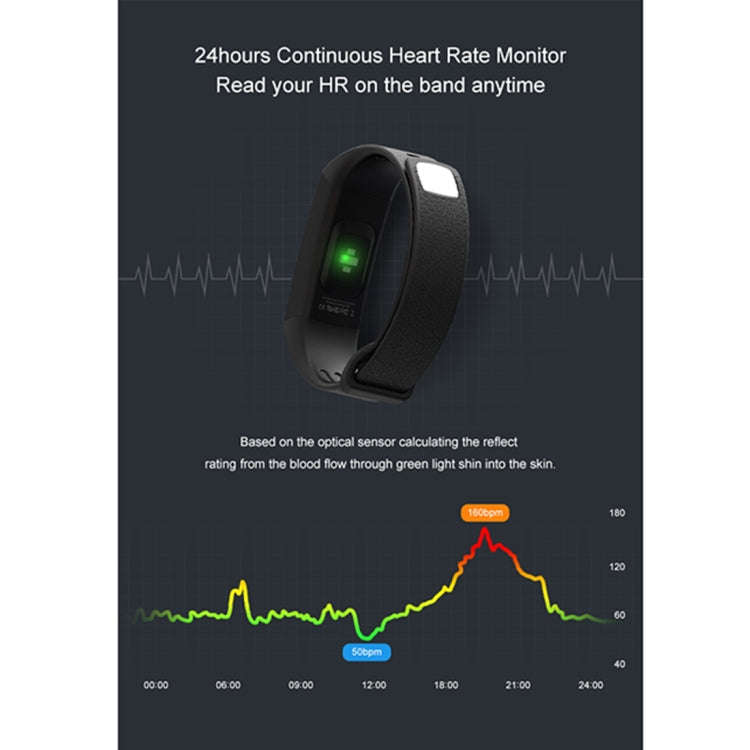 TLW B6 Fitness Tracker 0.96 inch TFT Screen Wristband Smart Bracelet, IP67 Waterproof, Support Sp...