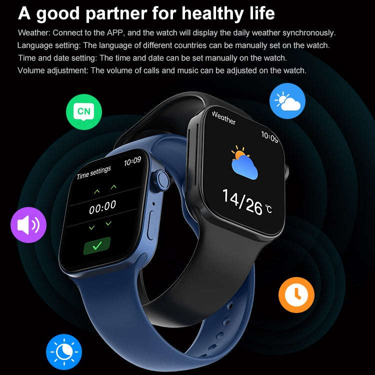 T500+MAX 1.69 inch HD Screen Smart Wristband, Support Bluetooth Calling/Heart Rate Monitoring (Bl...