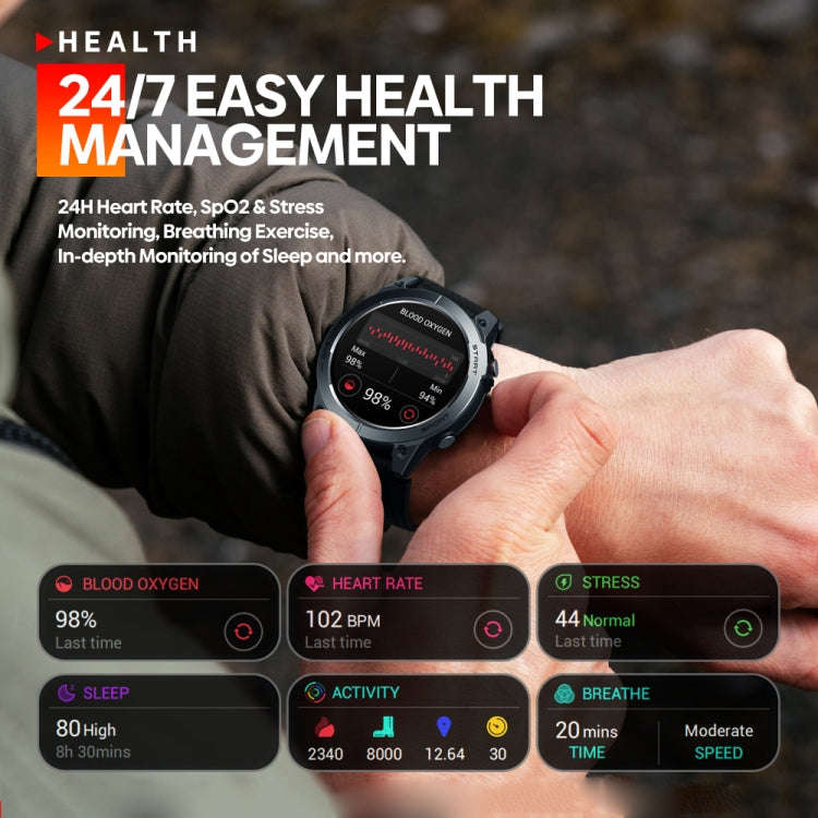 Zeblaze Stratos 3 1.43 inch AMOLED Screen IP68 Waterproof Smart Watch, Support Bluetooth Call / G...
