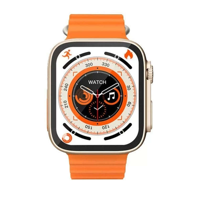 T800 Ultra 1.99 inch Ocean Silicone Band Smart Watch Support Heart Rate / ECG (Orange)