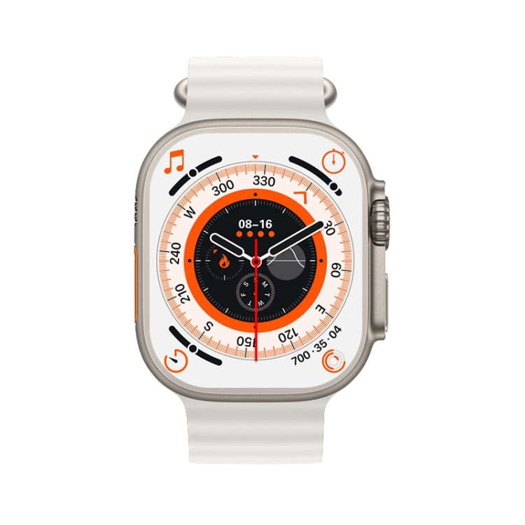 T800 Ultra 1.99 inch Ocean Silicone Band Smart Watch Support Heart Rate / ECG (White)