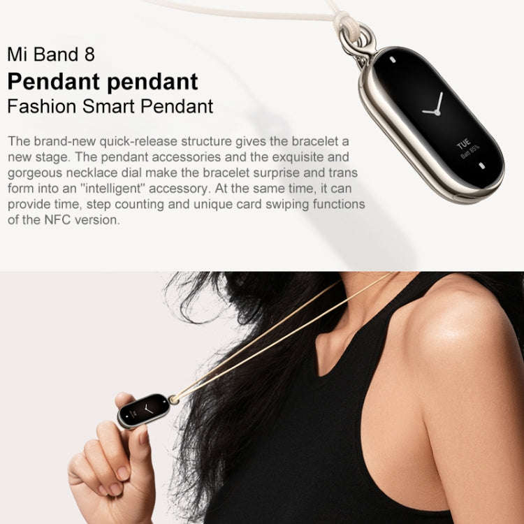 Original For Xiaomi Mi Band 8 Metal Pendant + Leather Watch Necklace