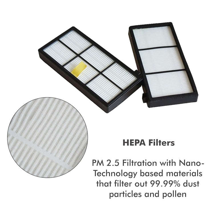4 PCS Universal Replacement Robotic Vacuum Cleaner HEPA Filter for iRobot 870 / 800 / 880 / 960 /...