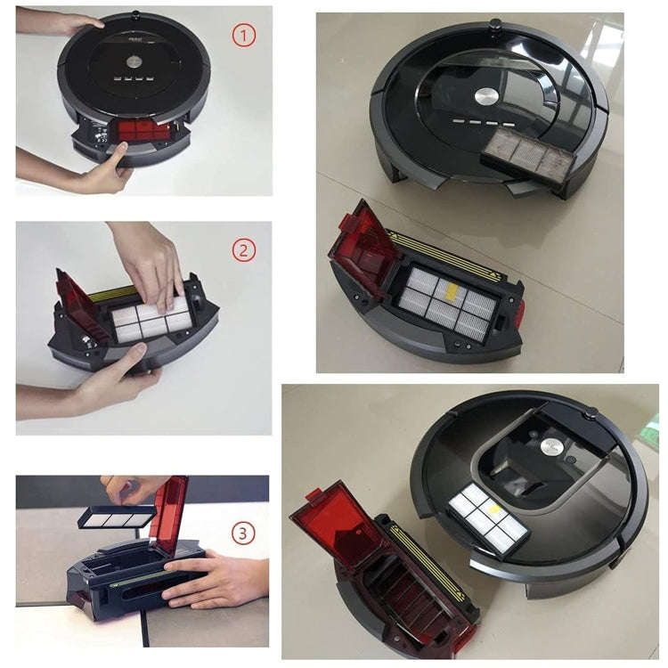 4 PCS Universal Replacement Robotic Vacuum Cleaner HEPA Filter for iRobot 870 / 800 / 880 / 960 /...
