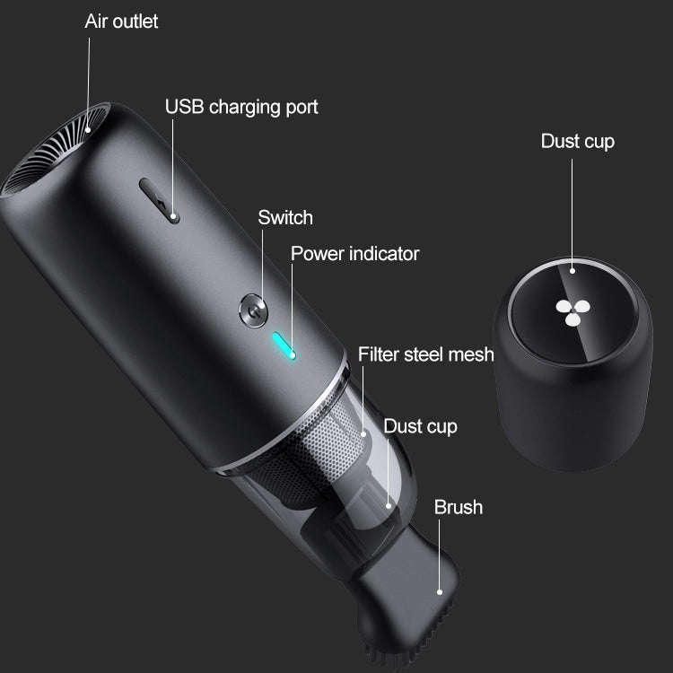 Car / Household Wireless Portable 90W Handheld Powerful Vacuum Cleaner (Navy Blue)