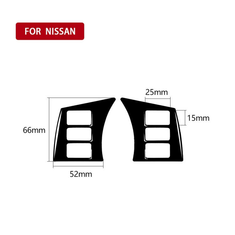 For Nissan 350Z 2003-2009 2pcs Car Steering Wheel Button Frame Type A Decorative Stickers, Left a...