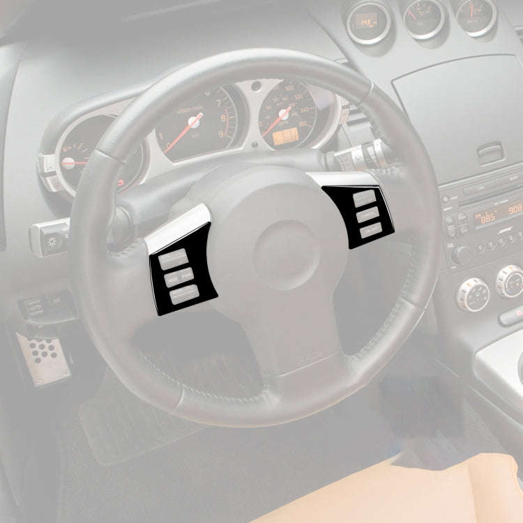 For Nissan 350Z 2003-2009 2pcs Car Steering Wheel Button Frame Type A Decorative Stickers, Left a...