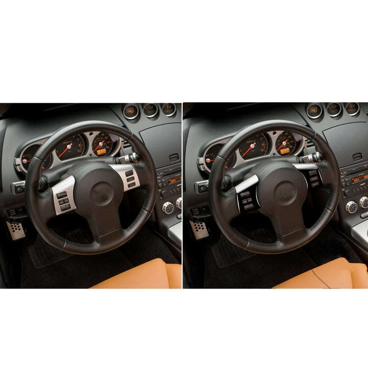 For Nissan 350Z 2003-2009 2pcs Car Steering Wheel Button Frame Type A Decorative Stickers, Left a...