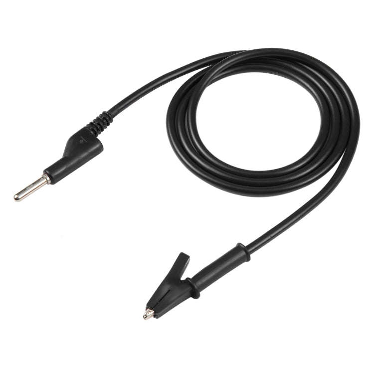 Thick Probe to Alligator Clip Test Lead Single Cable, Length: 1m (Black)