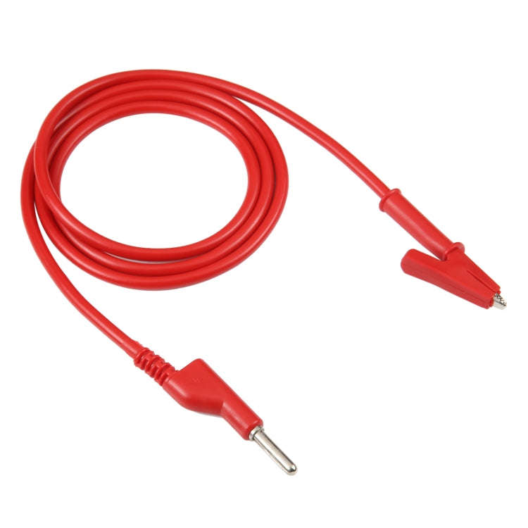 Thick Probe to Alligator Clip Test Lead Single Cable, Length: 1m (Red)