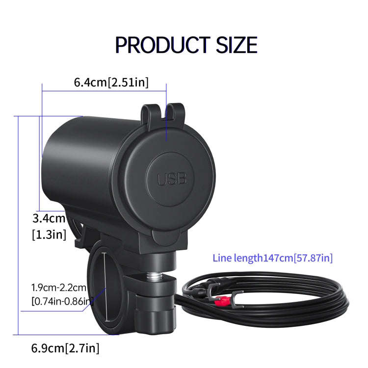 ZH-723F5 Car / Motorcycle QC3.0 Cell Phone Fast Charging Dual USB Car Charger(White Light)