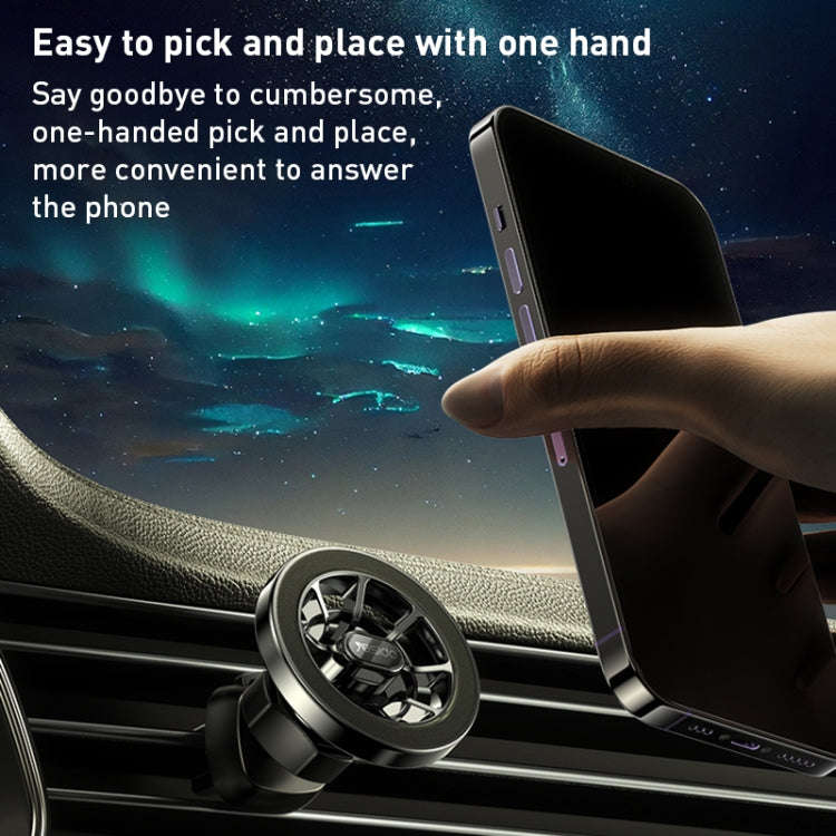 Yesido C158 2 in 1 Magnetic Ring Car Dashboard Air Vent Phone Holder (Black)