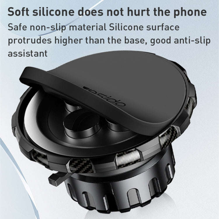 Yesido C160 Suction Cup Type Telescopic Rod Magnetic Car Phone Holder (Black)