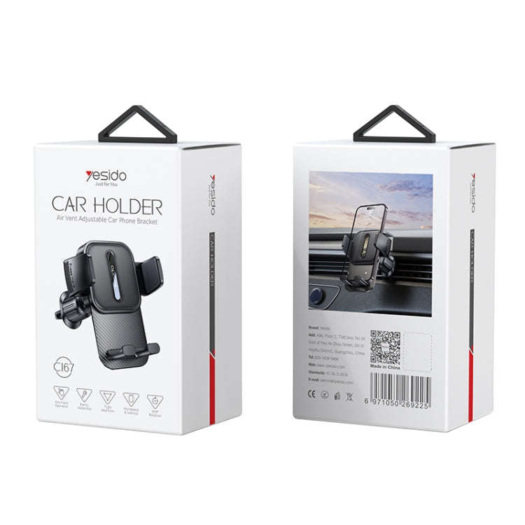 Yesido C167 Rotatable Car Air Outlet Phone Holder (Black)