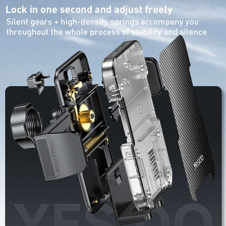 Yesido C173 Suction Cup Type Telescopic Rod Car Phone Holder (Black)