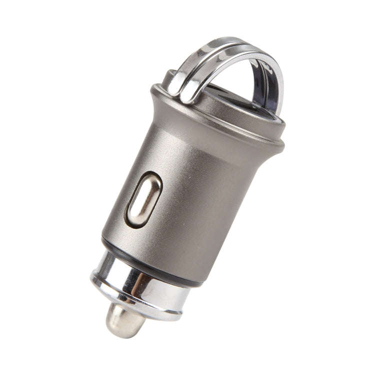 AR-CA08 12W 2A USB-C / Type-C + USB Ports Car Charger (Grey)