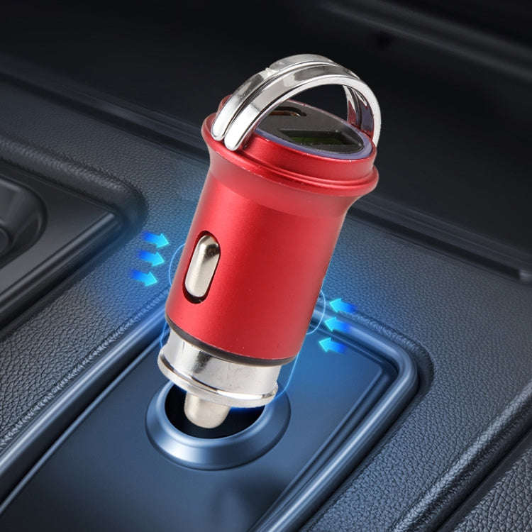 AR-CA08 12W 2A USB-C / Type-C + USB Ports Car Charger (Gold)