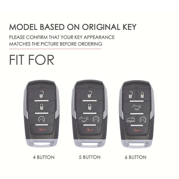 For Dodge Ram 5-button C162 Car Key Leather Protective Case (Brown)