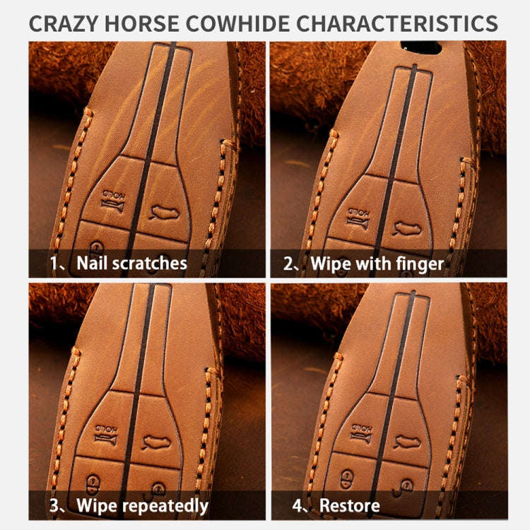 For Ford F-150 5-button C073 Car Key Leather Protective Case (Brown)