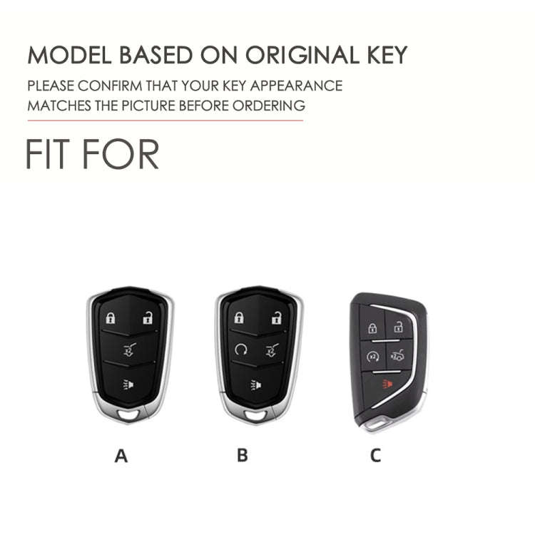 For Cadillac / CT5 / CT6 / XT6 C088 Car Key Leather Protective Case (Blue)