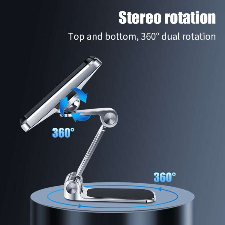 F12 Multifunctional Car Folding Magnetic Phone Navigation Holder (Silver)