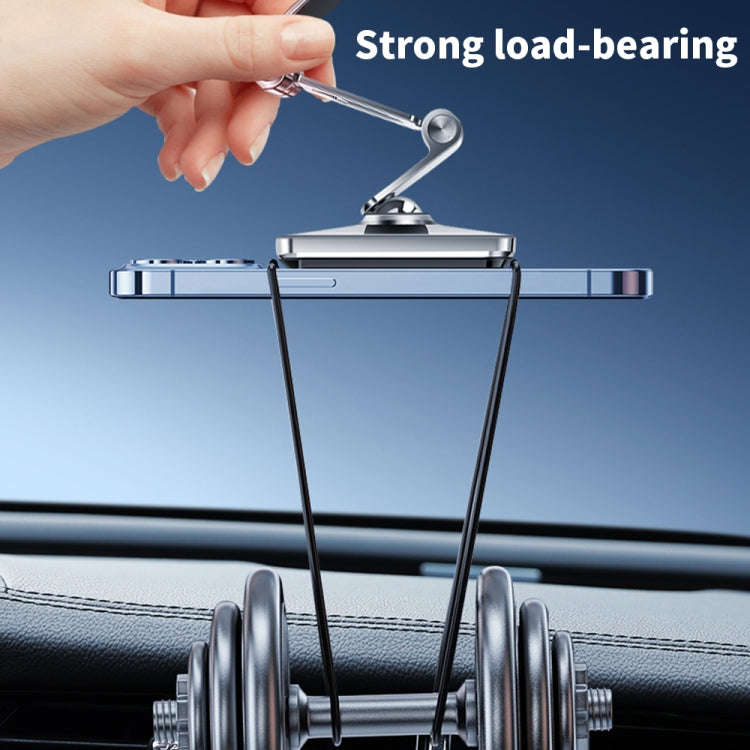 F12 Multifunctional Car Folding Magnetic Phone Navigation Holder (Silver)